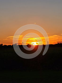 Indiana sunset buring photo