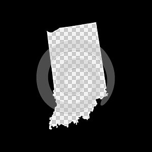 Indiana US state stencil map. Laser cutting template on transparent background. Vector illustration.