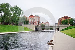 Indianapolis canal and bridge