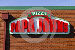 Indianapolis - Circa February 2017: Papa John`s Take-Out Pizza Restaurant IV