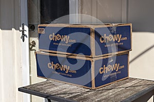 Chewy.com parcel boxes. Chewy is an online retailer of pet food and other pet-related products