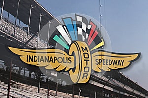 Indianapolis Motor Speedway logo. IMS is preparing for the Indy 500 and Brickyard 400 in the age of Social Distancing