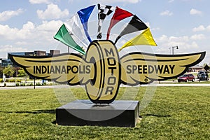 Indianapolis - Circa May 2017: Logo and signage of the Indianapolis Motor Speedway. IMS Hosts the Indy 500 and Brickyard 400 VII