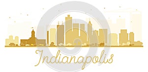 Indianapolis City skyline golden silhouette.