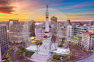 Indianapolis, Indiana, USA Cityscape and Monument