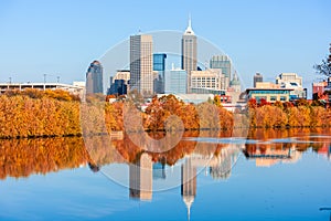 Indianapolis, Indiana, USA skyline on the White River photo