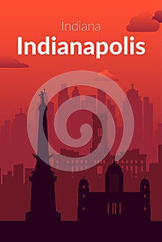 Indianapolis, USA famous city scape background.