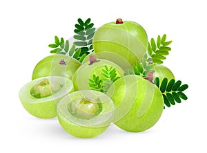 Indiangooseberry isolated on white