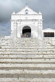 Indians in front of church of El Calvario at Chichicastenango photo