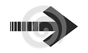 Indicating arrow offering right direction