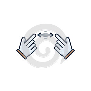 Color illustration icon for Indication sign, pointing and gestures