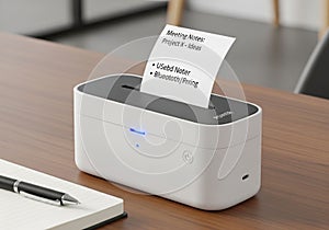 Indicator on its front side. Items on the paper include USbd Noter