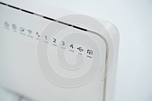 Indicators on the modem device isolated on white background