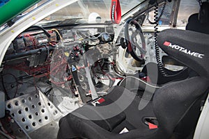 Inside a Toyota rally car