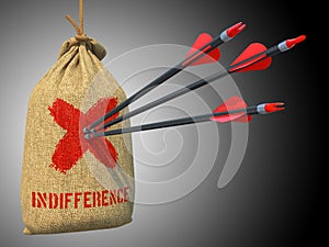 Indifference - Arrows Hit in Red Target. photo