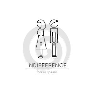 Indifference line icon