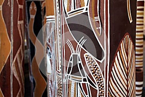 Indigenous Australian art Dot painting on Didgeridoo