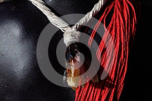 Indigenous bead and feather adornments photo