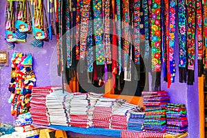 Indigenous maya clothes on market in Chichicastenango - Guatemala