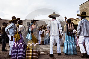 Indigenous people celebrating the Guelaguetza in Oaxaca Mexico