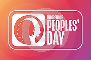 Indigenous Peoples Day. Holiday concept. Template for background, banner, card, poster with text inscription. Vector