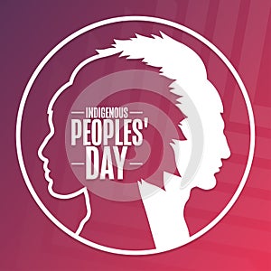 Indigenous Peoples Day. Holiday concept. Template for background, banner, card, poster with text inscription. Vector photo