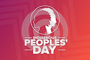 Indigenous Peoples Day. Holiday concept. Template for background, banner, card, poster with text inscription. Vector