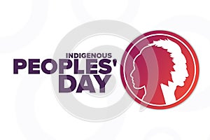 Indigenous Peoples Day. Holiday concept. Template for background, banner, card, poster with text inscription. Vector