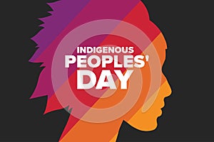 Indigenous Peoples Day. Holiday concept. Template for background, banner, card, poster with text inscription. Vector photo