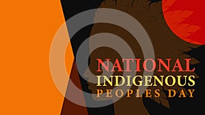 Indigenous Peoples Day. Template illustration design for background, banner, card, holiday celebration concept with text