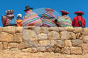 Indigenous Quechua Women in Chinchero, Peru photo