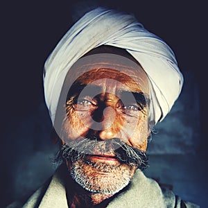 Indigenous Senior Indian Man Looking at the Camera Concept