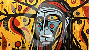Indigenous style painting of an Elder.