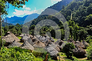 Indigenous town into the mountains of Colombia photo