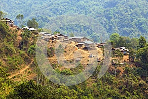 indigenous tribal culture of Akha tribe mountain village, Pongsali, Laos