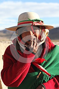 Indigenous woman, Andes mountains