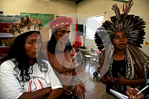 Indigenous women during meeting