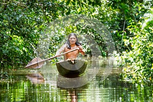 Indigenous Wooden Canoe photo