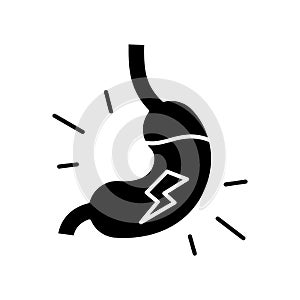 Indigestion black glyph icon