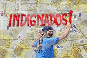 Indignados graffiti euro