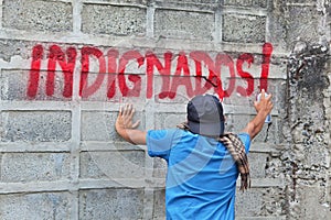 Indignados protester graffiti