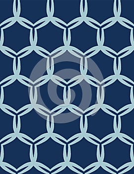 Indigo blue abstract organic cut dotty circles. Vector pattern seamless background. Hand drawn textured style. Polka dot stripes