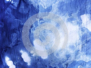 Indigo blue fabric tie dye pattern background