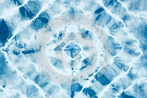 Indigo blue tie dye pattern abstract background.