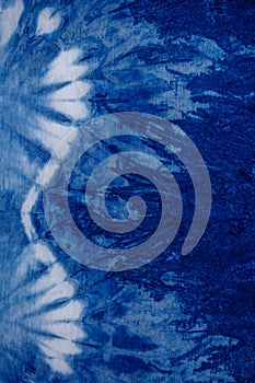 Indigo blue tie dye pattern abstract background