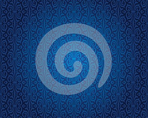 Indigo blue vintage wallpaper background pattern design
