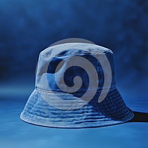 Indigo Bucket Hat: Subtle Shading And Meticulous Photorealism