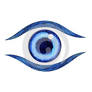 Indigo color of chakra symbol third eye concept photo