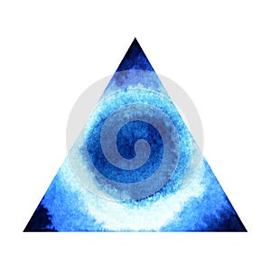 Indigo color of chakra symbol third eye concept, watercolor painting