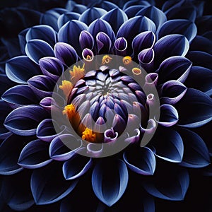 Indigo Dahlia Bloom Elegantly Unfolds